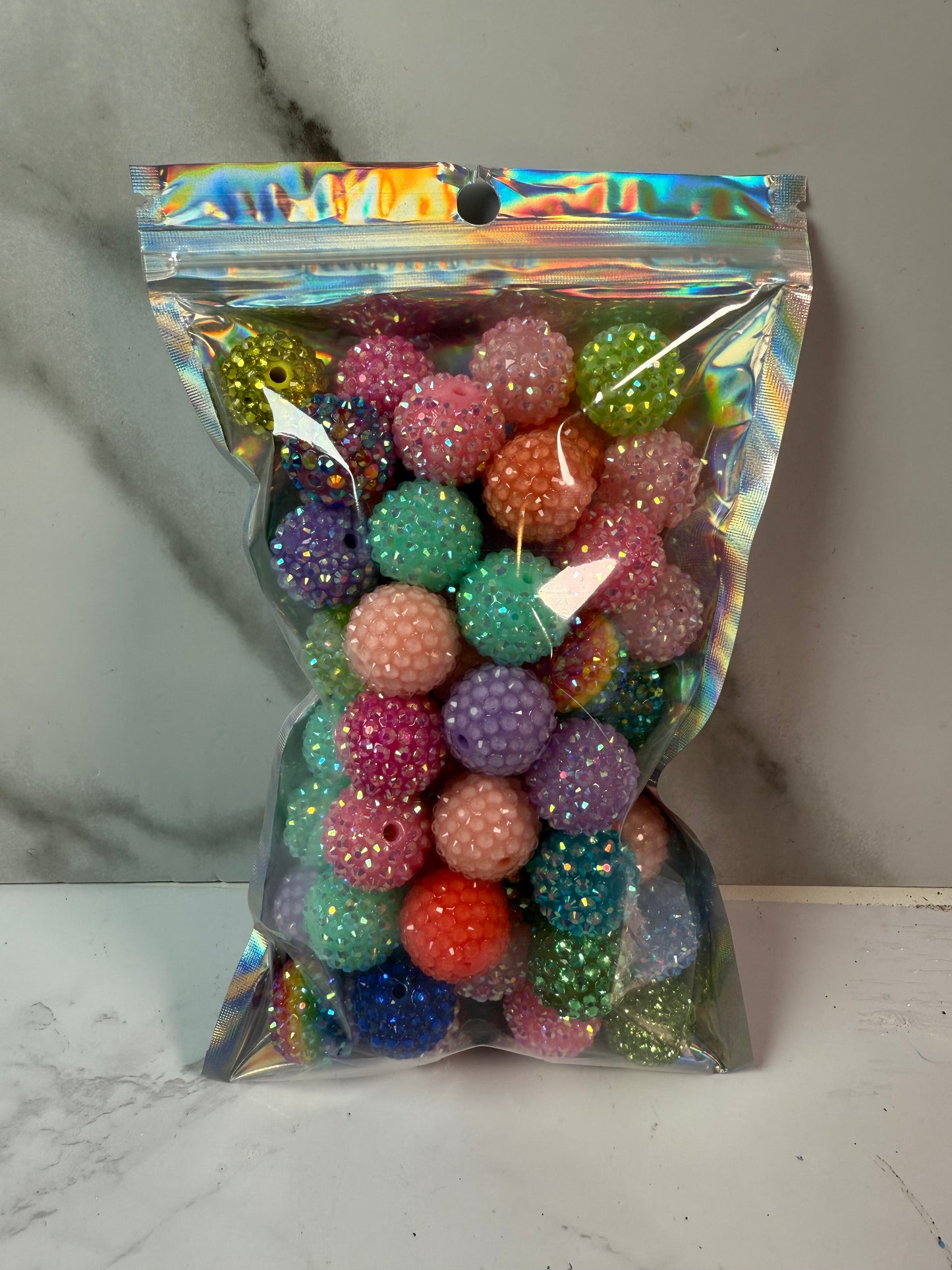 Assorted Rhinestone Beads - 60 pieces