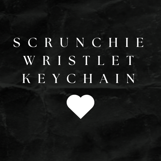 Scrunchie Wristlet w/beaded Keychain