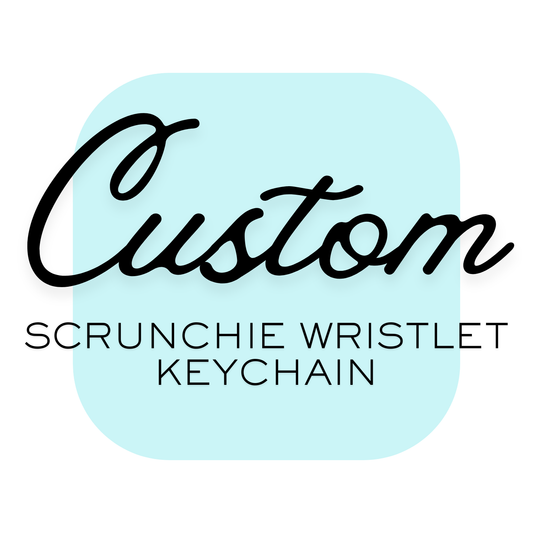 Scrunchie Wristlet w/beaded Keychain